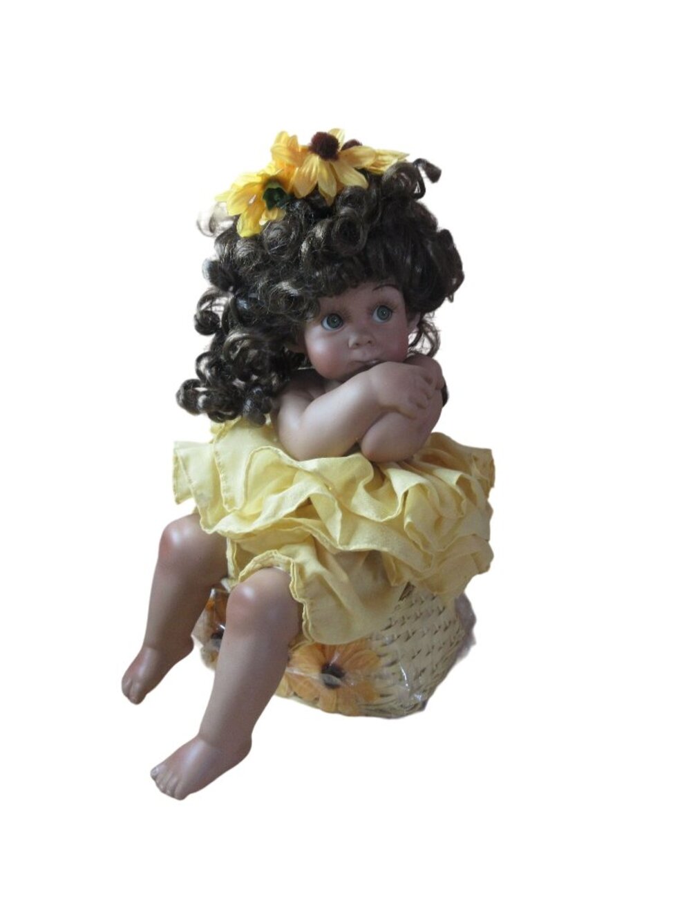 Cindy Marcschner Rolfe African American Suzy Q 14" Seated Porcelain Doll